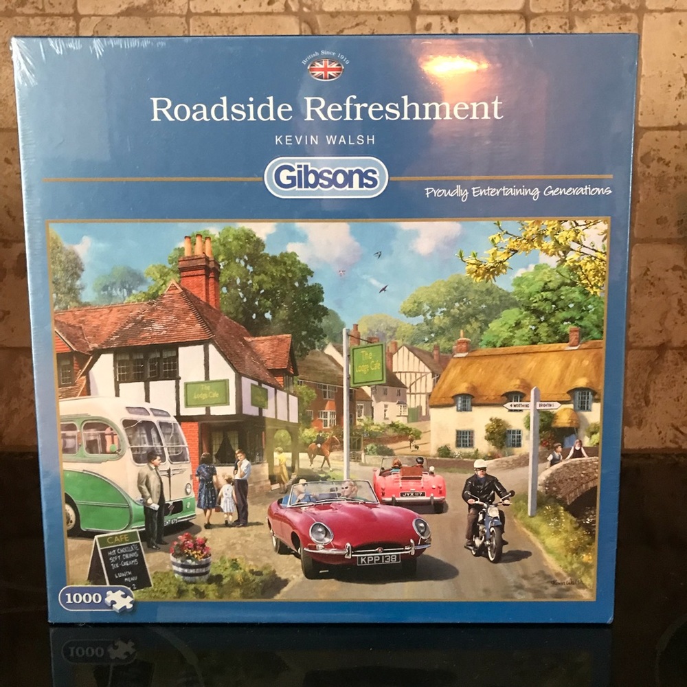 NIB Gibson 1000 piece jigsaw puzzle “Roadside Refreshment “ by Kevin Walsh